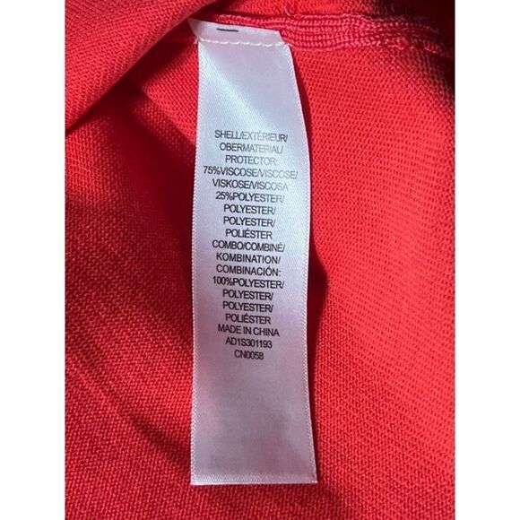 Adrianna Papell NWT Red Hibiscus Pleated Short Sleeve Sweater Large - Picture 5 of 5